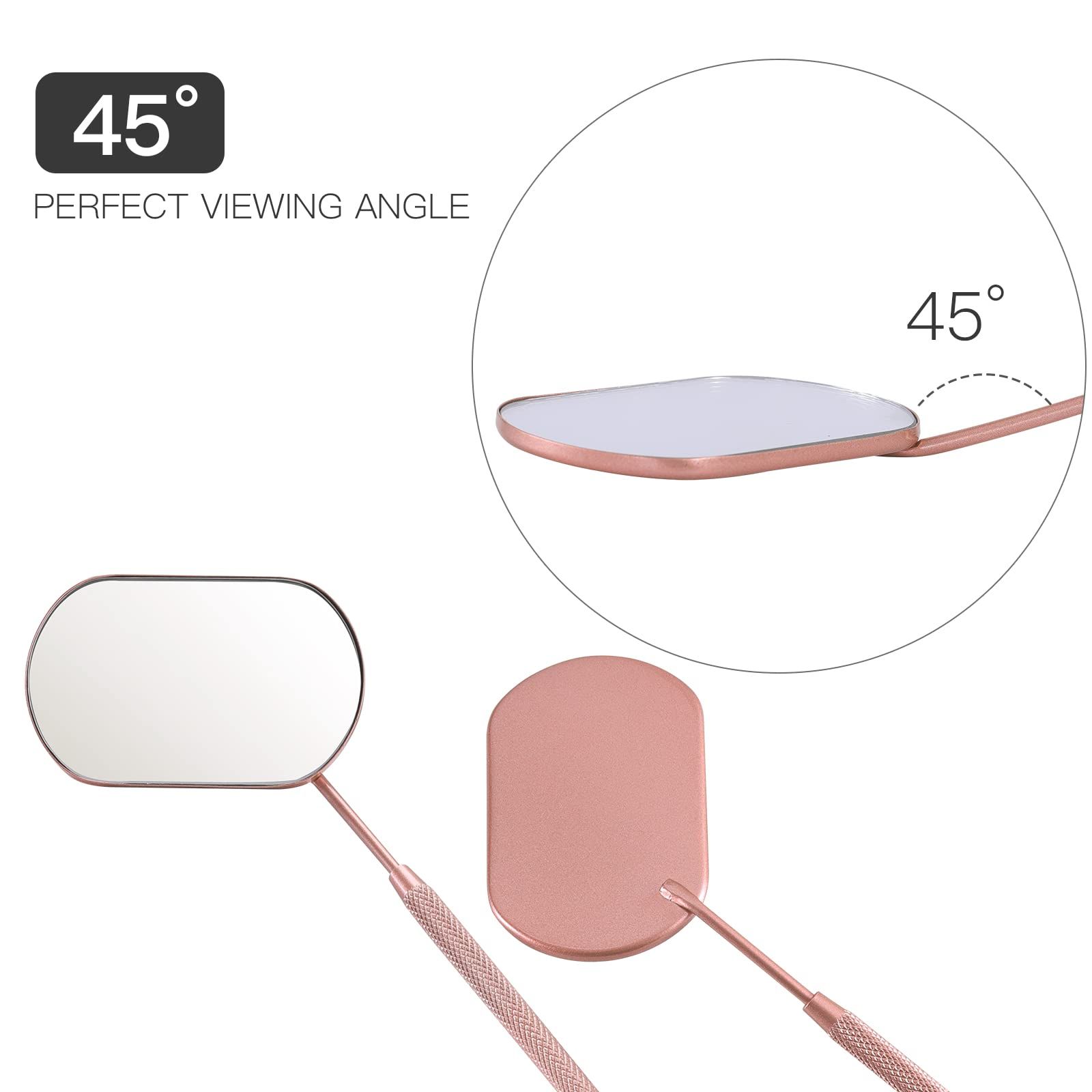 Pretty memory Lash Mirror, 2.2Inches Stainless Steel Makeup Mirror, Eyelash Extensions Accessories for Lash Extension (Rose Gold) — image 5
