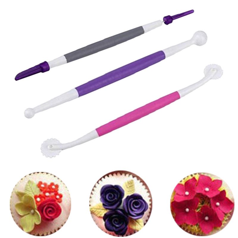 3-Piece Fondant and Gum Paste Tool Set - It Includes a Standard Ball Tool, Quilting/Stitching Tool and Cutting Blade/Pick Tool — image 5