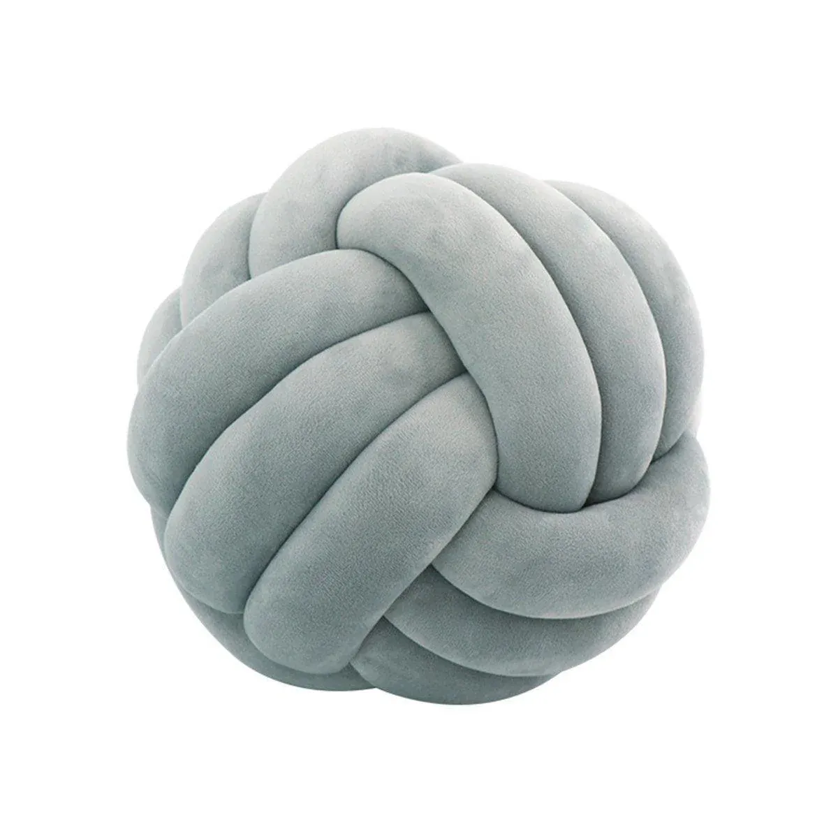 Three-Strand Braided Round Pillow Sofa Cushion Decorative Pillow for Living Room - Light Grey