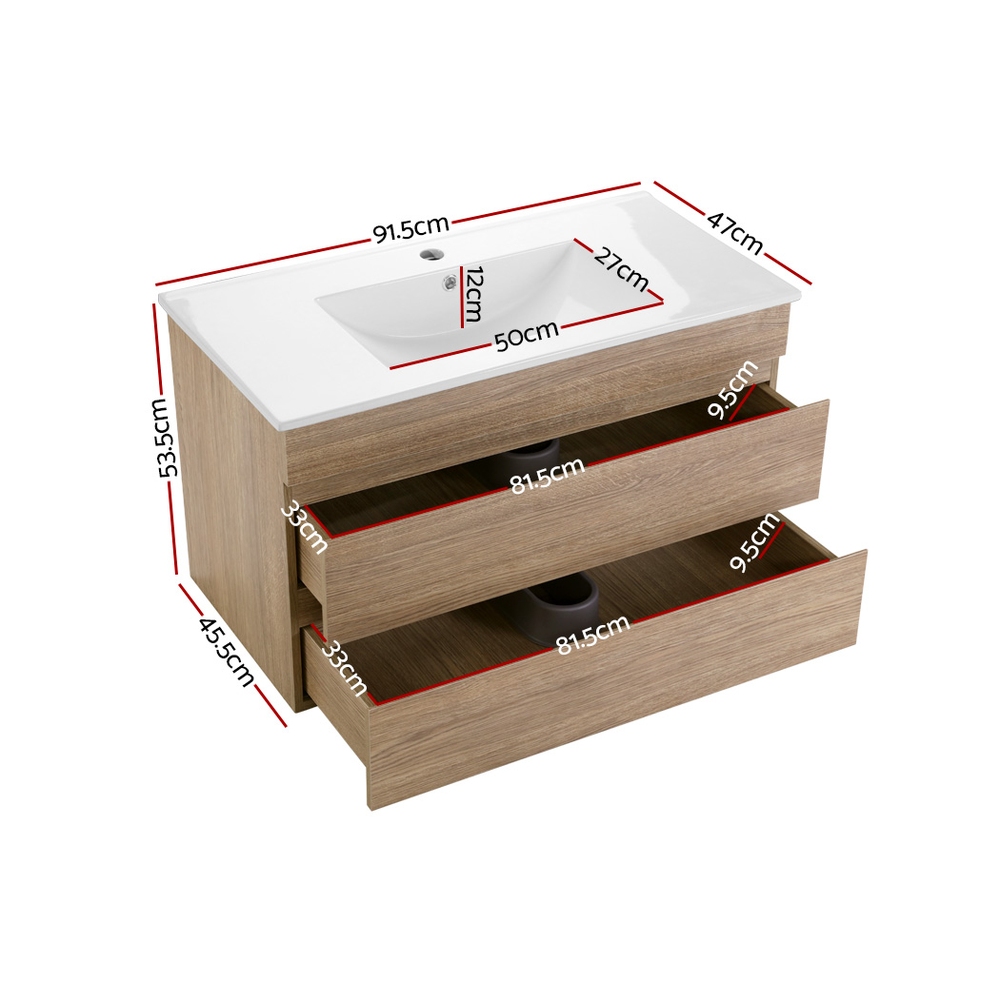 Cefito Vanity Unit 915mm with Basin Oak — image 4