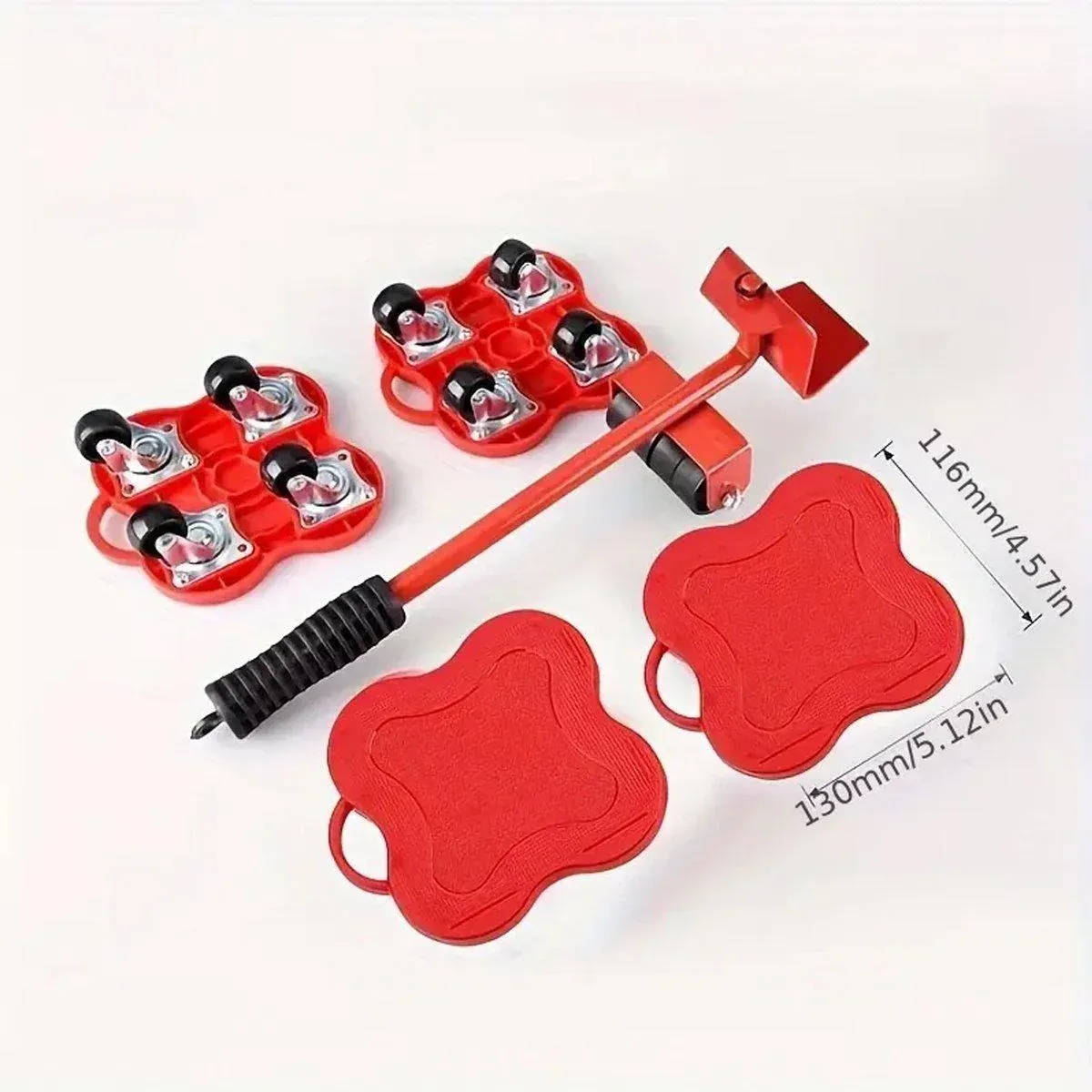 Heavy Duty Moving Tool Set Easy Move Five Piece Furniture Lifter Kit for Home - Black β image 6