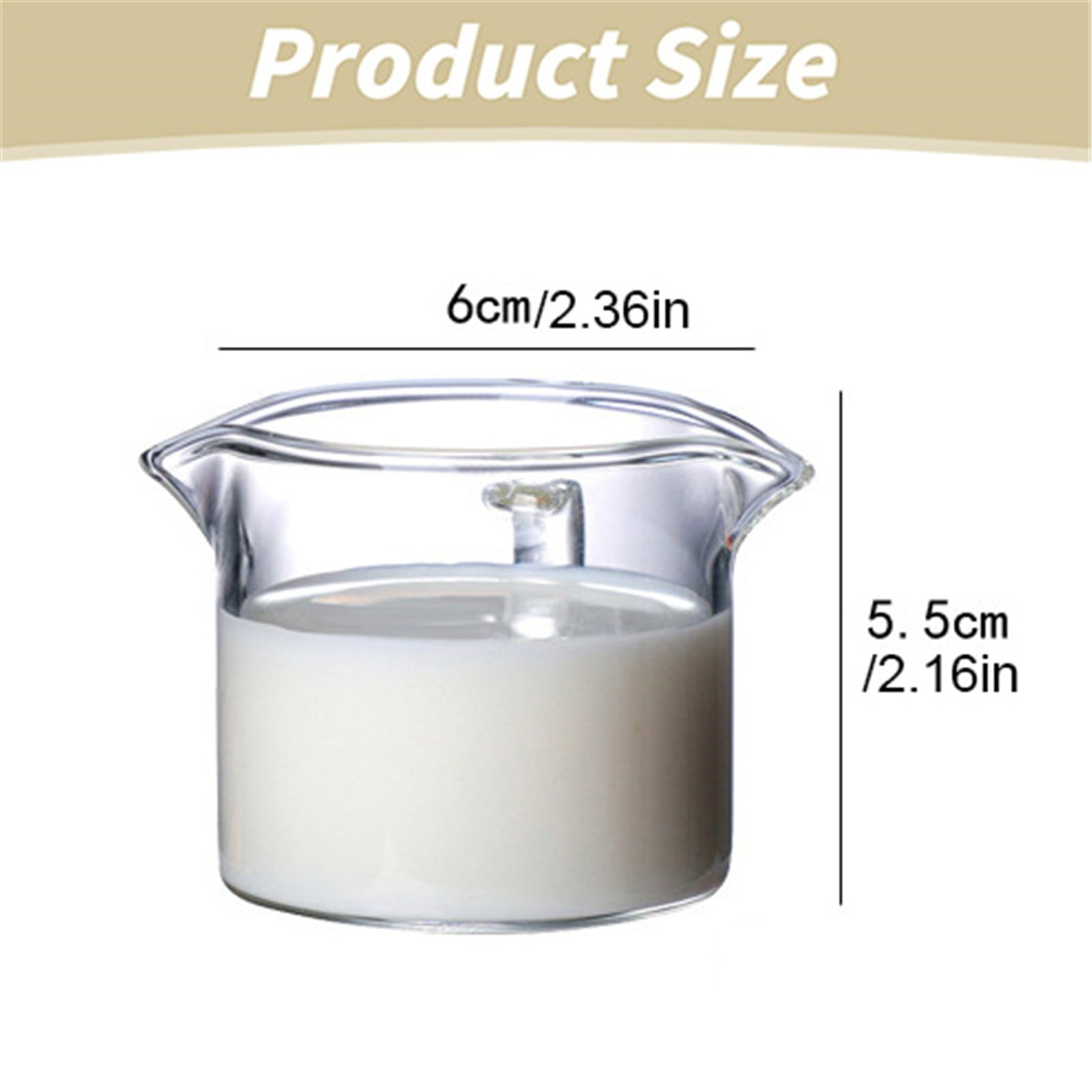 1 Pack Shot Glasses Double Spouts Milk Cup Glass Glass, for Home Kitchen Cooking and Food Preparation, Transparent — image 4
