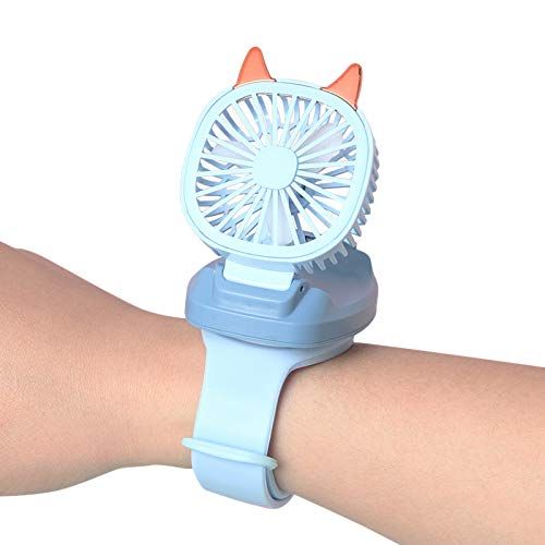 2 pcs Upgrade version USB Rechargeable Fan With Comfortable Wrist Strap Portable Mini Fan Watch Built in colorful LED — image 2