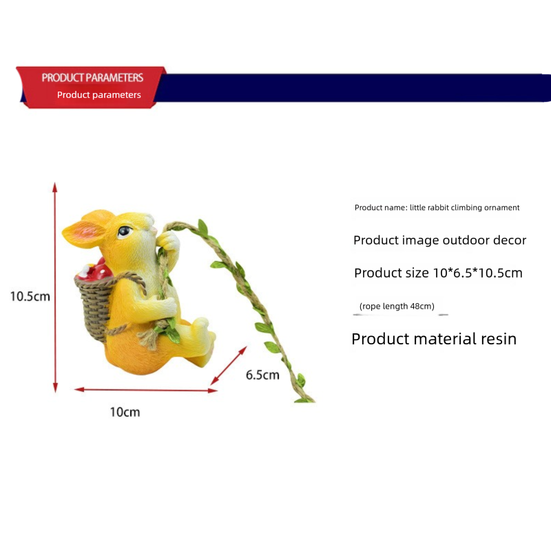 Weatherproof Resin Climbing Rabbit Figurine with Hanging Vine Rope for Garden Tree Decor Cute Animal Pendant for Local Standard Courtyard Spaces โ image 6