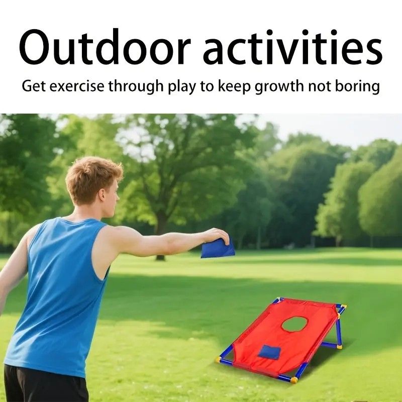 kids outdoor toys throwing game bean bag toss set foldable portable hand eye coordination educational toy family party camping interactive equipment red โ image 5