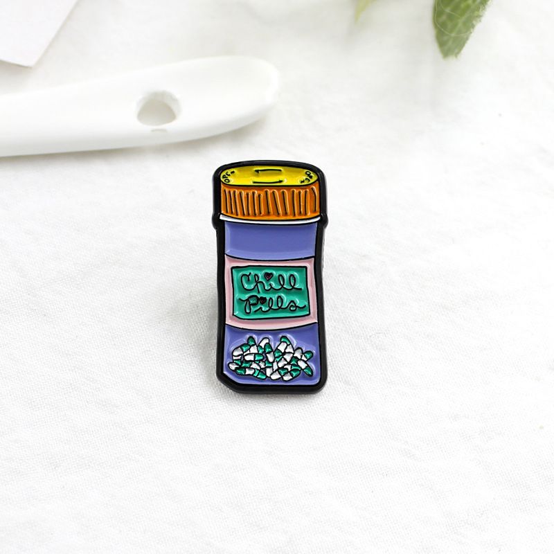 2 pcs Enamel Pin Brooch, Funny Cartoon Medical Design, Lapel Pin for Women Men Teens Adults Drug Pill Love Me Medicine โ image 5