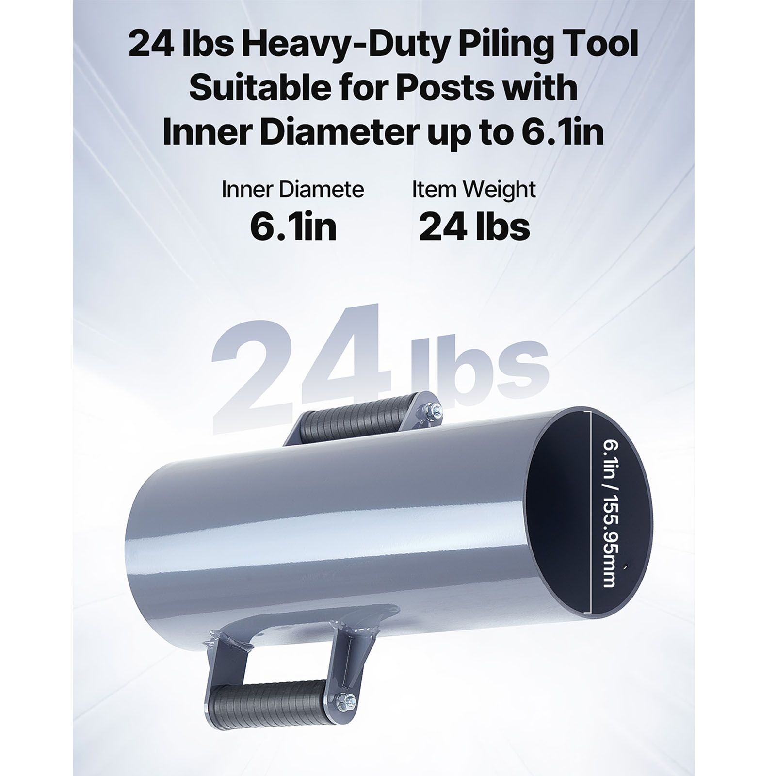 Fence Post Driver, Heavy Duty T Post Driver with Handles, Metal Manual Pounder Rammer for U-Channel,Wooden Fence, Fits T-Posts with Inner Diameter up to — image 5