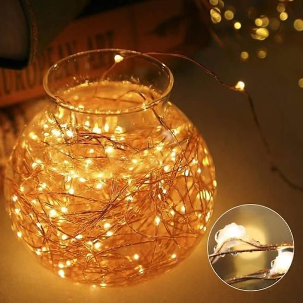 2 Pack, 10 m 200 LED USB-powered String Lights, IP67 Waterproof Indoor Outdoor Lights for Christmas, Wedding, Patio and Lawn — image 2