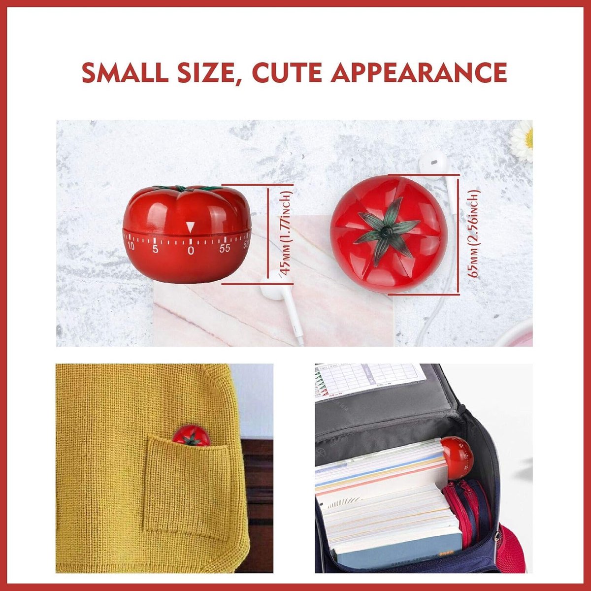 Mechanical Kitchen Timer with Tomato-Shaped Countdown — image 4