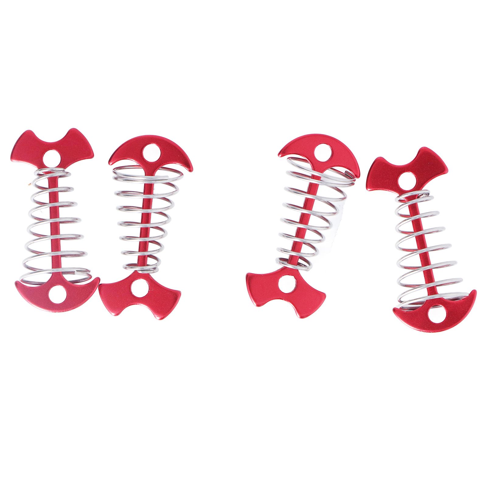 4pcs Fishbone Tent Nails Aluminum Alloy Stainless Steel Extended Plank Floor Canopy Stakes with Spring Red โ image 4