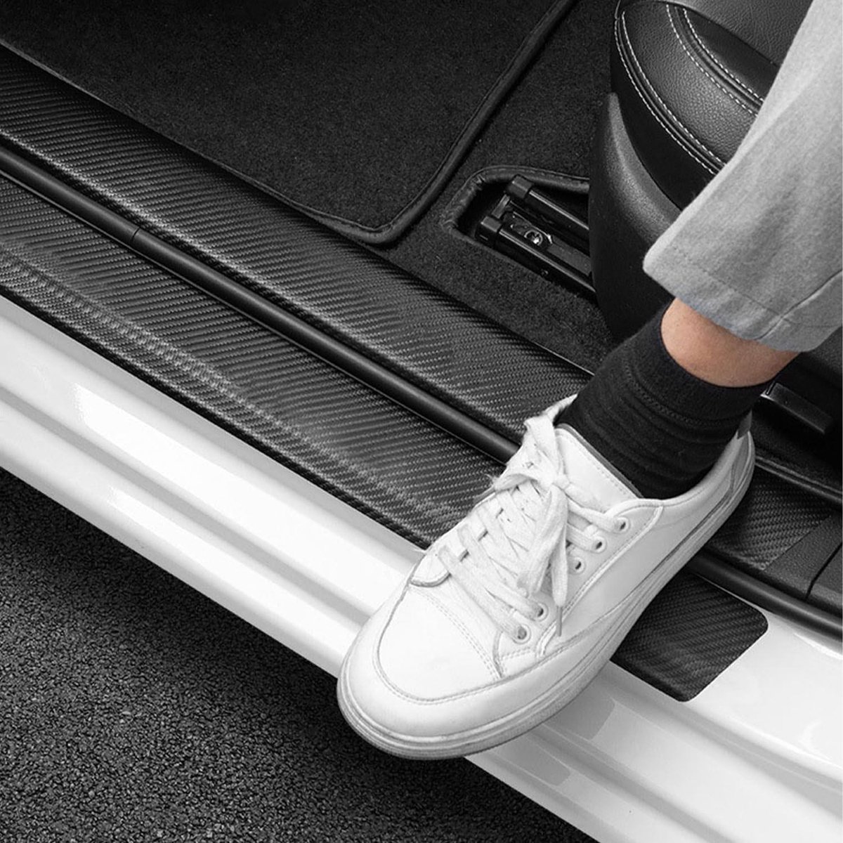 Car Door Sill Moldings - Set of 5, Universal Entry Moldings for SUVs, Anti-Scratch Stickers with Film — image 3
