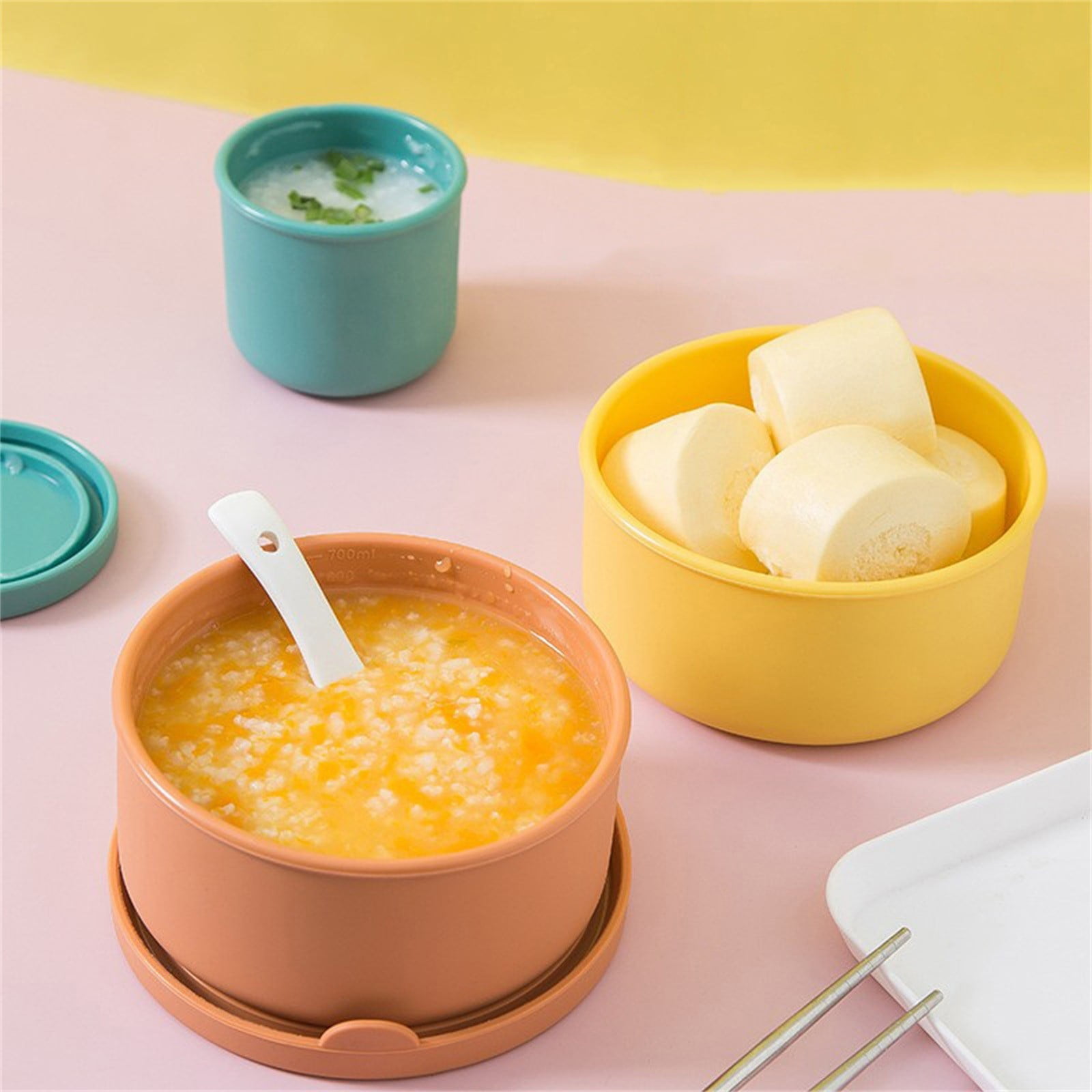 Silicone Food Containers for Kids, Reusable Baby Snack Fruits Container with Lids, Leak Proof Silicone Food Storage Containers Kids Small Lunch Box BPA Free โ image 6