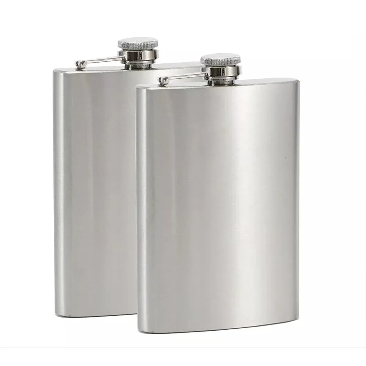 10/12oz Liquor Pocket Hip Flask Stainless Steel Whiskey Screw Cap Flagon Use - 10oz-2pcs