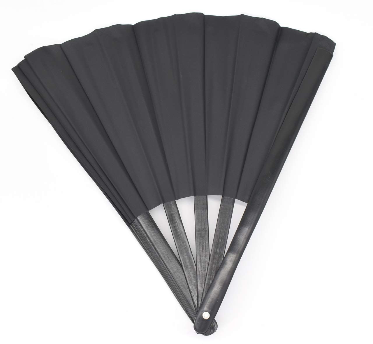 Folding Fan Black Large Hand Fan Chinese Kung Fu Tai Chi Handheld ABS Plastic Nylon Men's Folding Fan โ image 2
