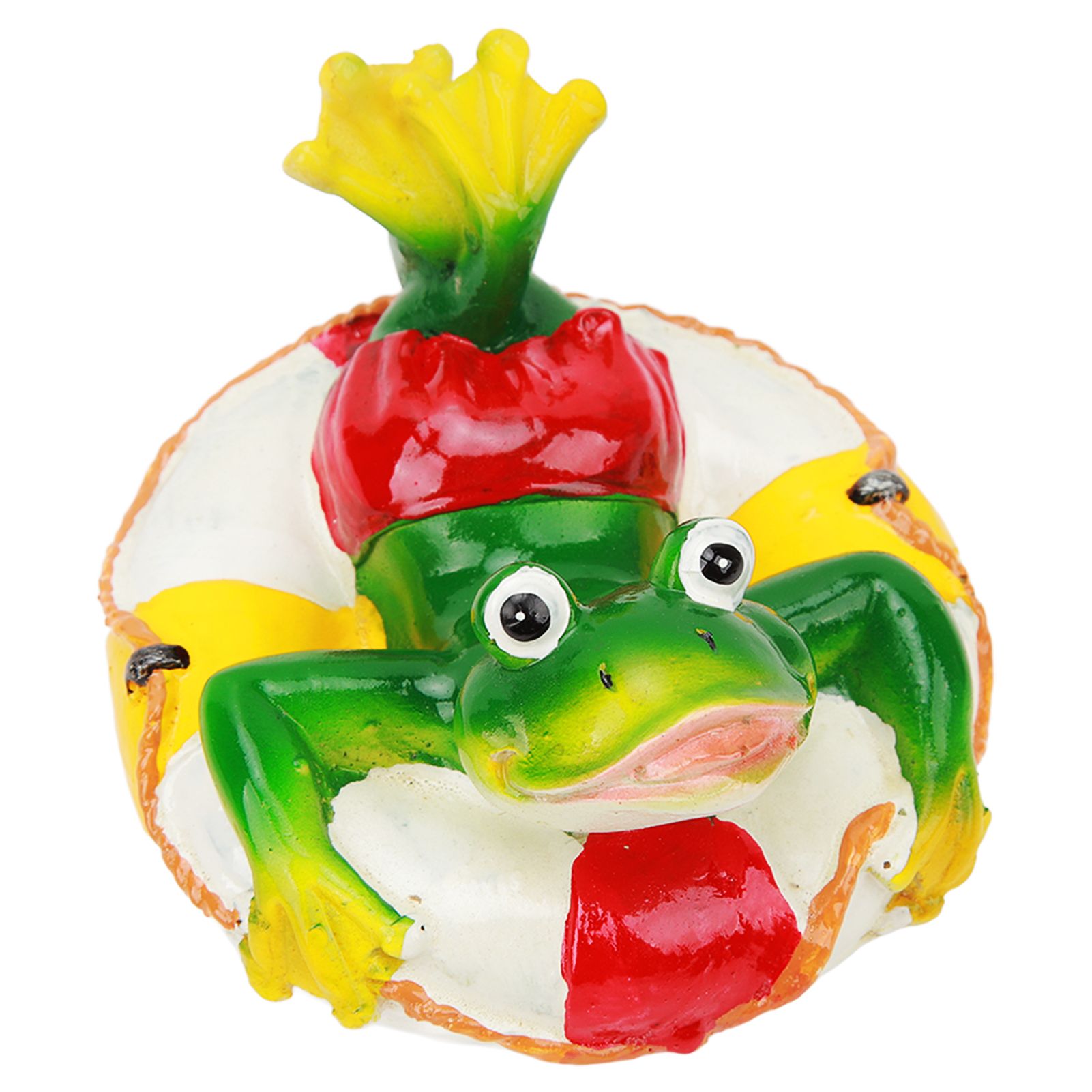Frog Pond Ornaments Resin Colorfast Easy Float Water Floating Frog Garden Statue for Home Garden Yard Swimming Ring Frog โ image 3