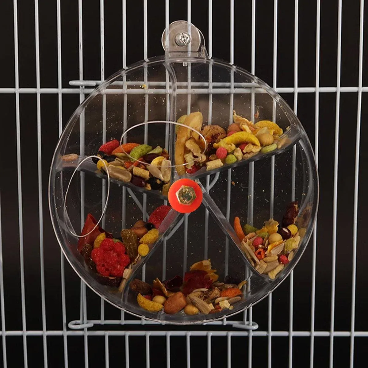 Parrot Foraging Toy Bird Chew Wheel Food Dispenser Divider Box Cage Accessory - Purple — image 6
