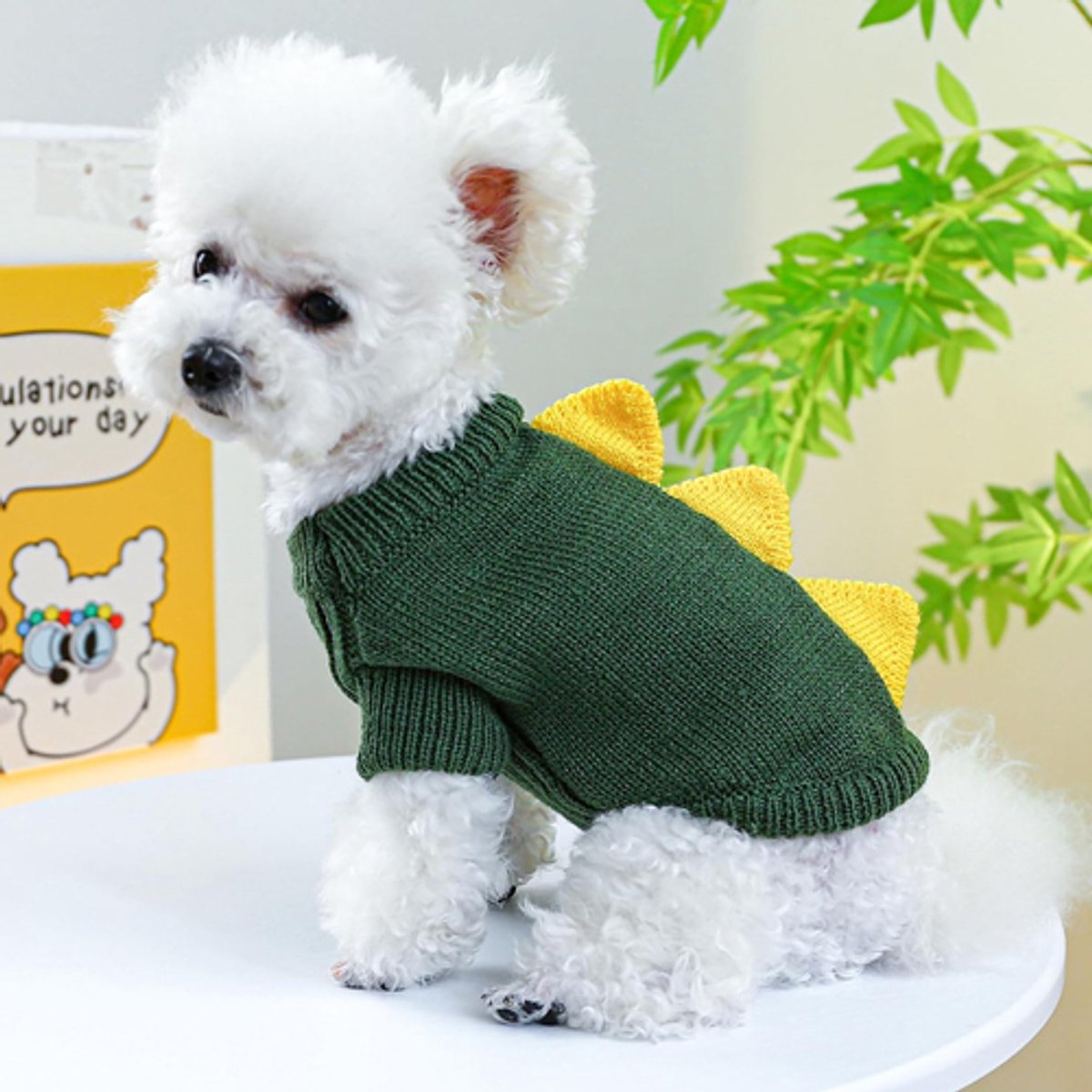 Dog Coat - Dog Sweater - Sweaters for Small Dogs - Dog Sweater - Cute Dinosaur Sweater - Soft and Comfortable Winter Clothes - Warm Knit Cat Sweater - Perfect — image 5