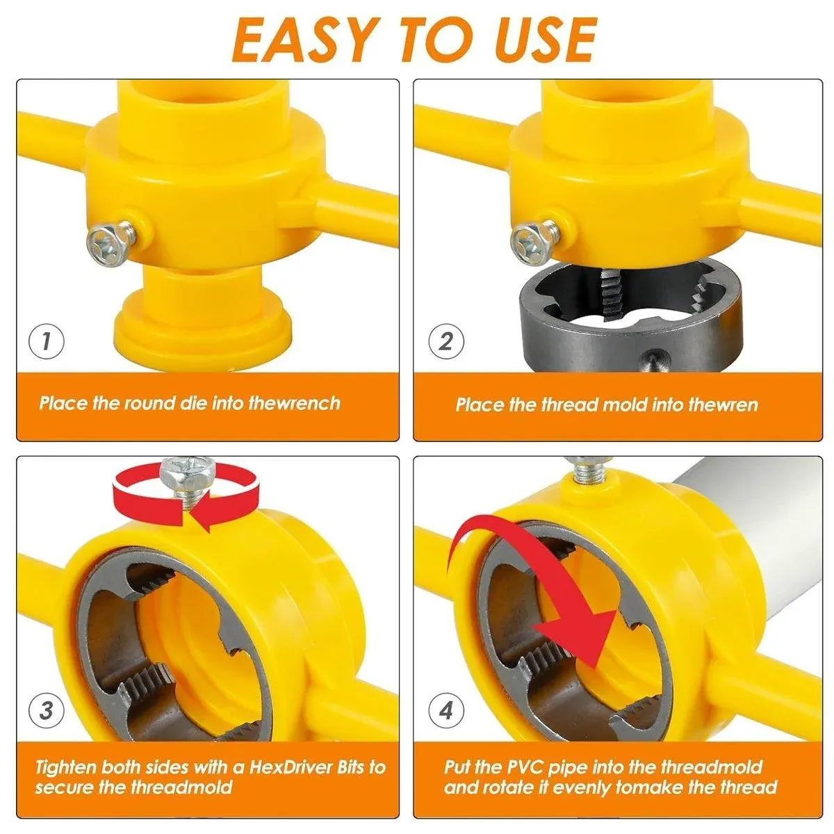 6Pcs Set Plumbing Water Pipe Die Plastic Maker Screw Die Pipe Thread Hand Tool โ image 5