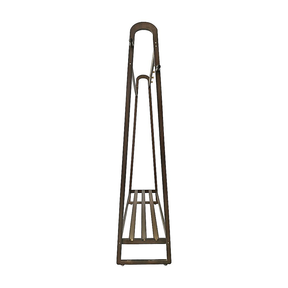 Dark Wood 160x100cm Clothes Rack Slim Stylish Space Saving — image 6