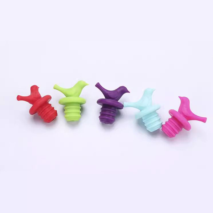 8pc Little Bird Wine Bottle Stopper, Silicone Stoppers, Reusable, Leak Proof, Cute, Fun, Decorative, Multipack โ image 2