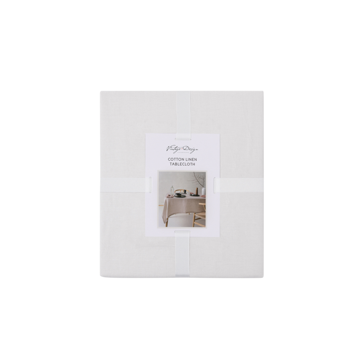 Vintage Design Homewares Helm White Washed Linen Cotton Tablecloth 150cm x 230cm — image 3