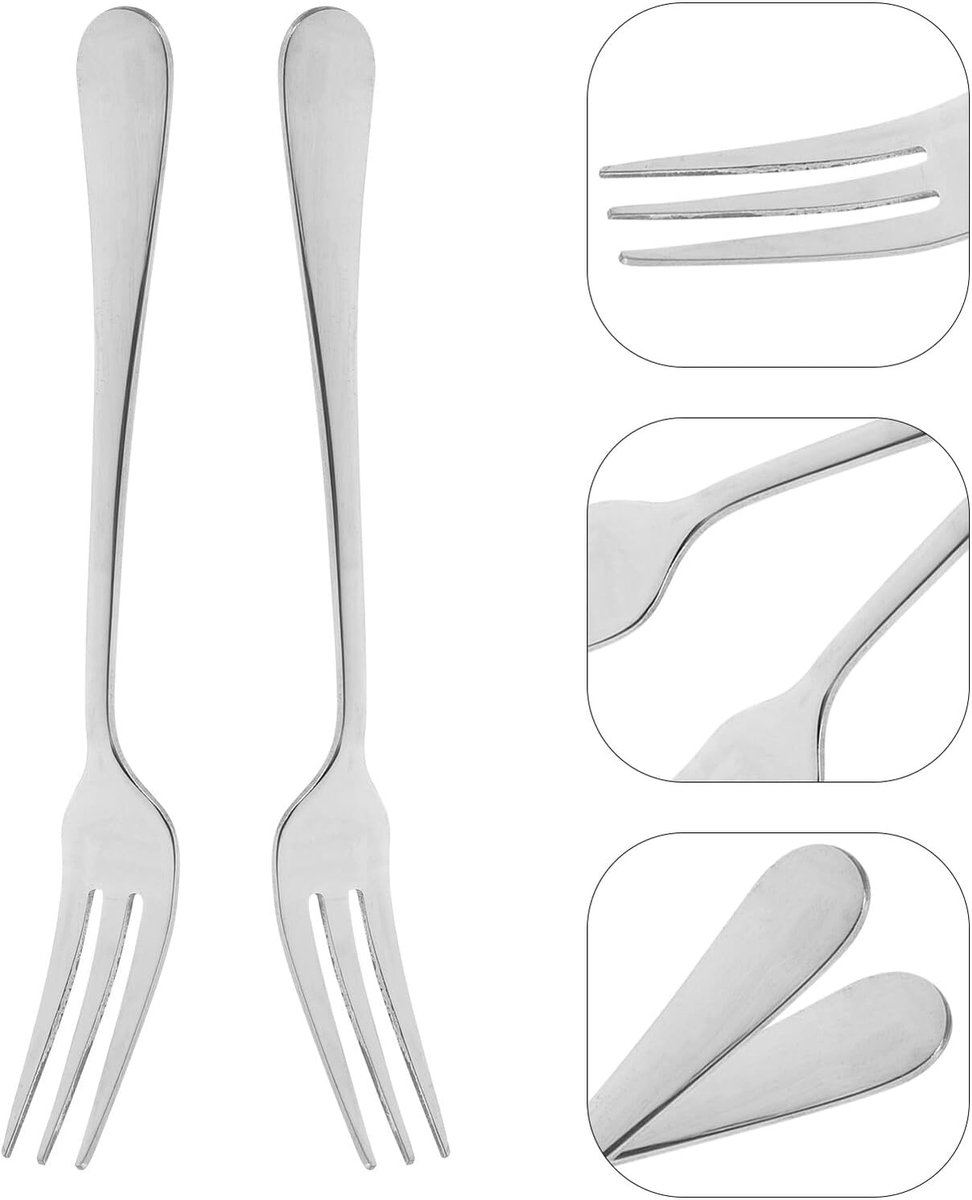 Fruit Forks - 12 pieces - Mini fruit forks made of stainless steel - Portable fruit forks - For snacks and desserts - Suitable for family gatherings and โ image 2
