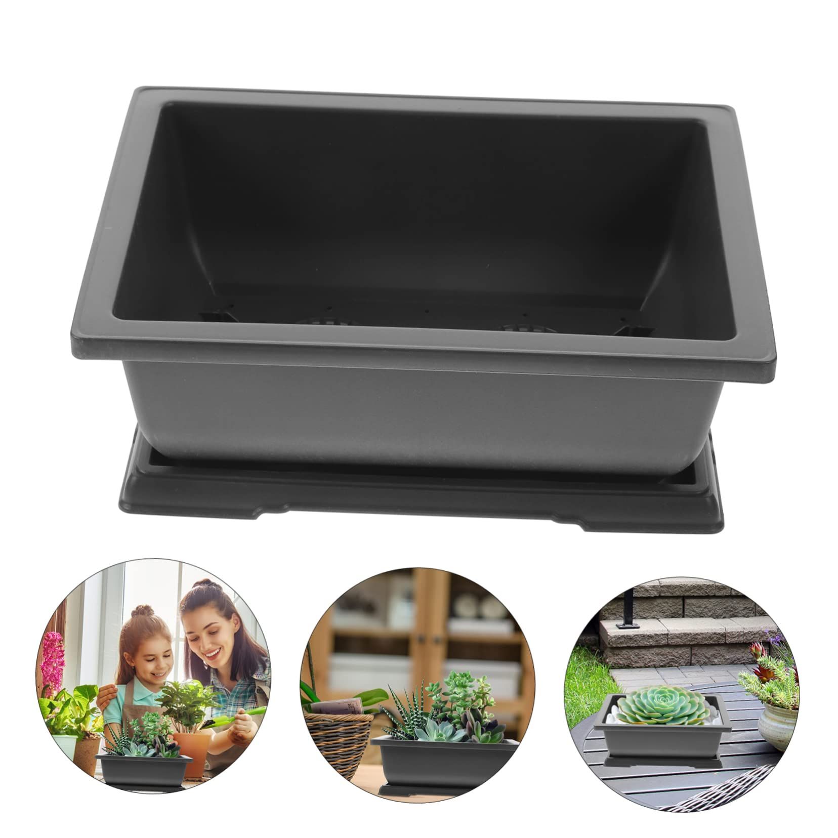 Plastic Succulents Pots er Garden Flowerpots Pots Rectangle Succulent Plant Pot Balcony Bonsai Flowerpot β image 5