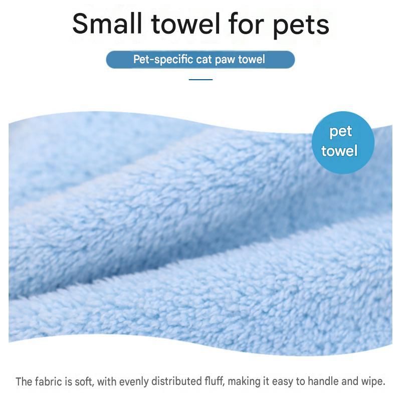 2-piece Pink Quick-drying pet grooming glove towel; made of soft, highly absorbent coral fleece; suitable for drying dogs and cats after bathing โ image 5