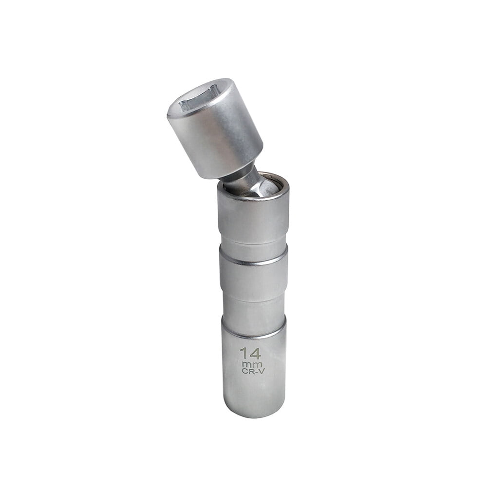 Worgeous Magnetic 12 Angle Spark Plug Sleeve for Car with 14mm 3/8 Drive Suitable for Spark Plugs Removal Tool Socket Silver carbon steel โ image 3