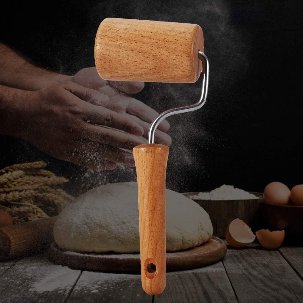 Small Rolling Pin, Wooden Dough Roller, Non-Stick Pizza Roller, Dough Baker Roller Set for Home Kitchen Baking Cooking — image 3