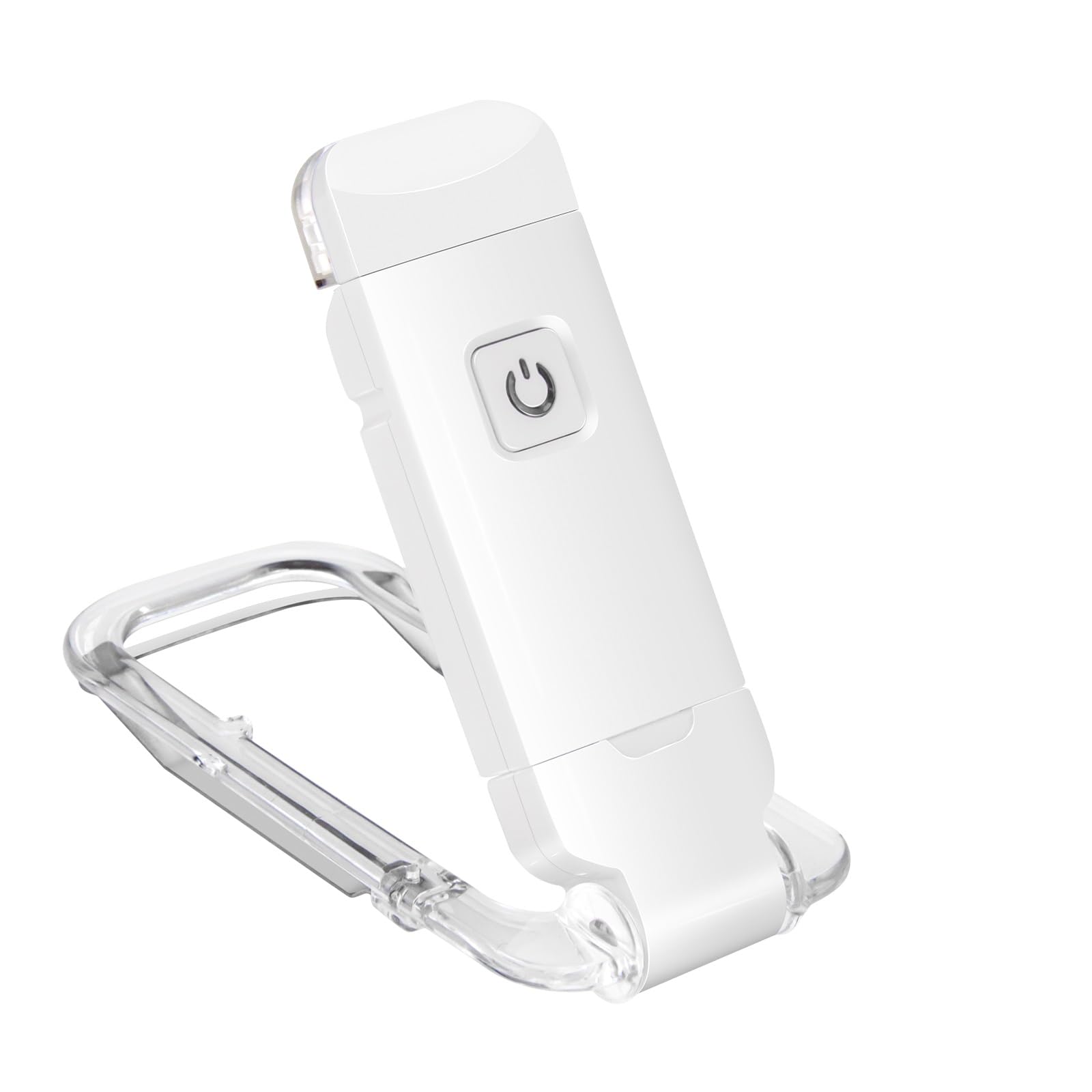 Rechargeable LED Book Light with Dimmable Warm White & Amber Modes – USB-Powered Clip-On Reading Lamp for Books, Sheet Music & Travel (White)