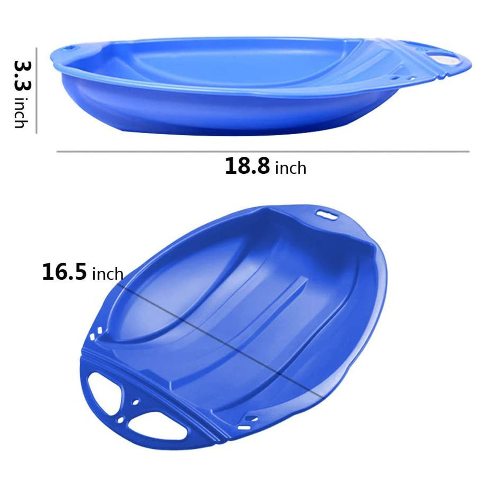 Round Snow Sled Disc for niñas & Adults, Durable PP Plastic Sand Slider & Winter Ski Pad, Non-Slip Design with Deep Seat for Safe Snow, Grass, and Sand — image 3