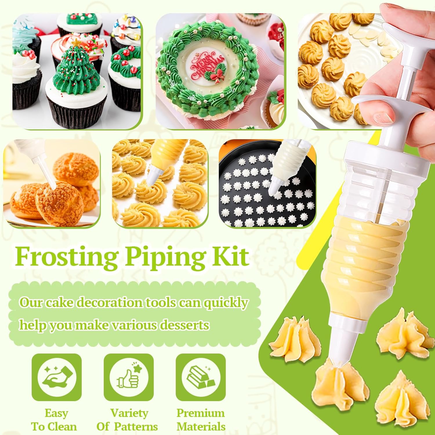 Cake Decorating Kit with 8 Piping Tips — image 3