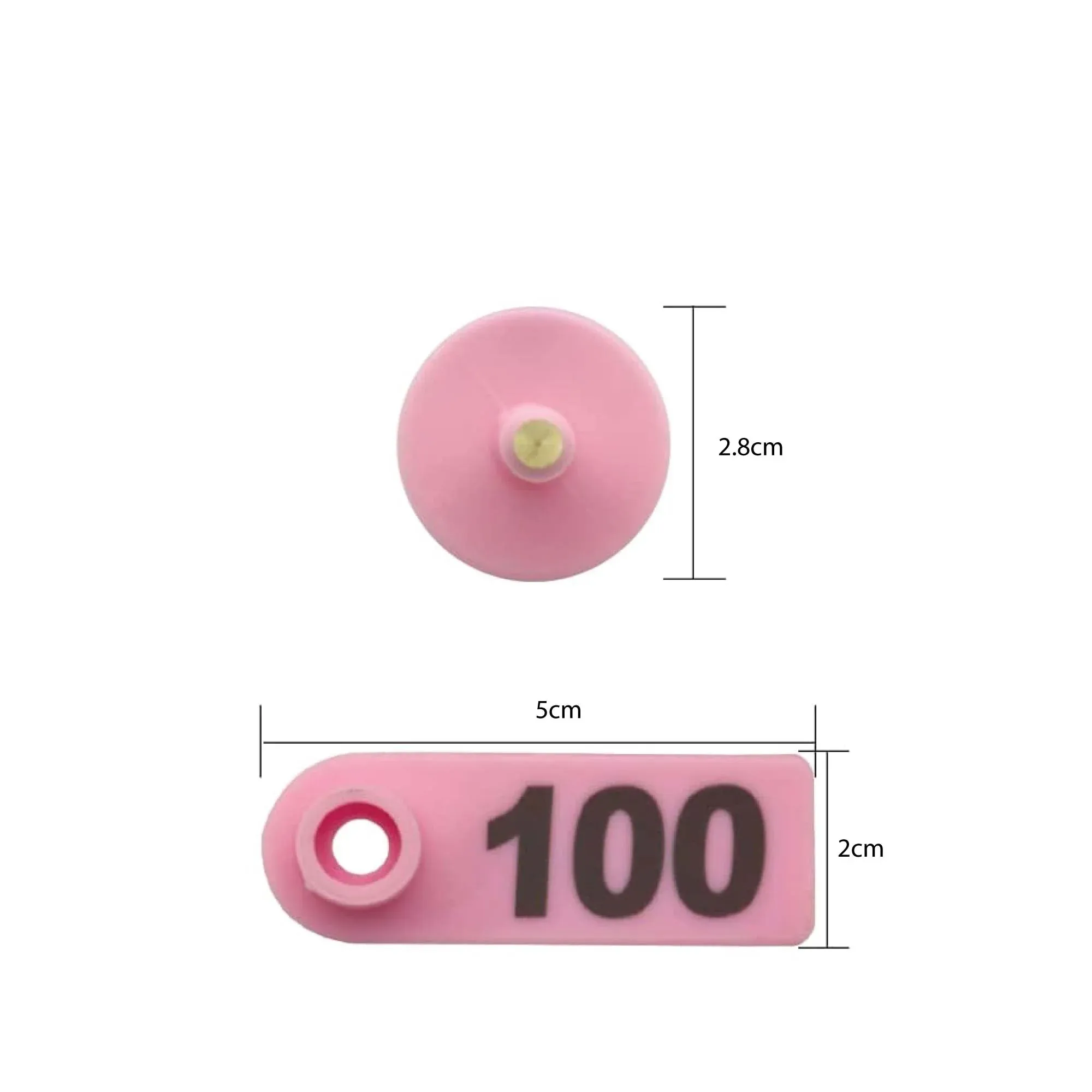 1-100 Cattle Number Ear Tag 5 × 2cm Set - Mini Pink Cow Sheep Pig Livestock Label — image 3
