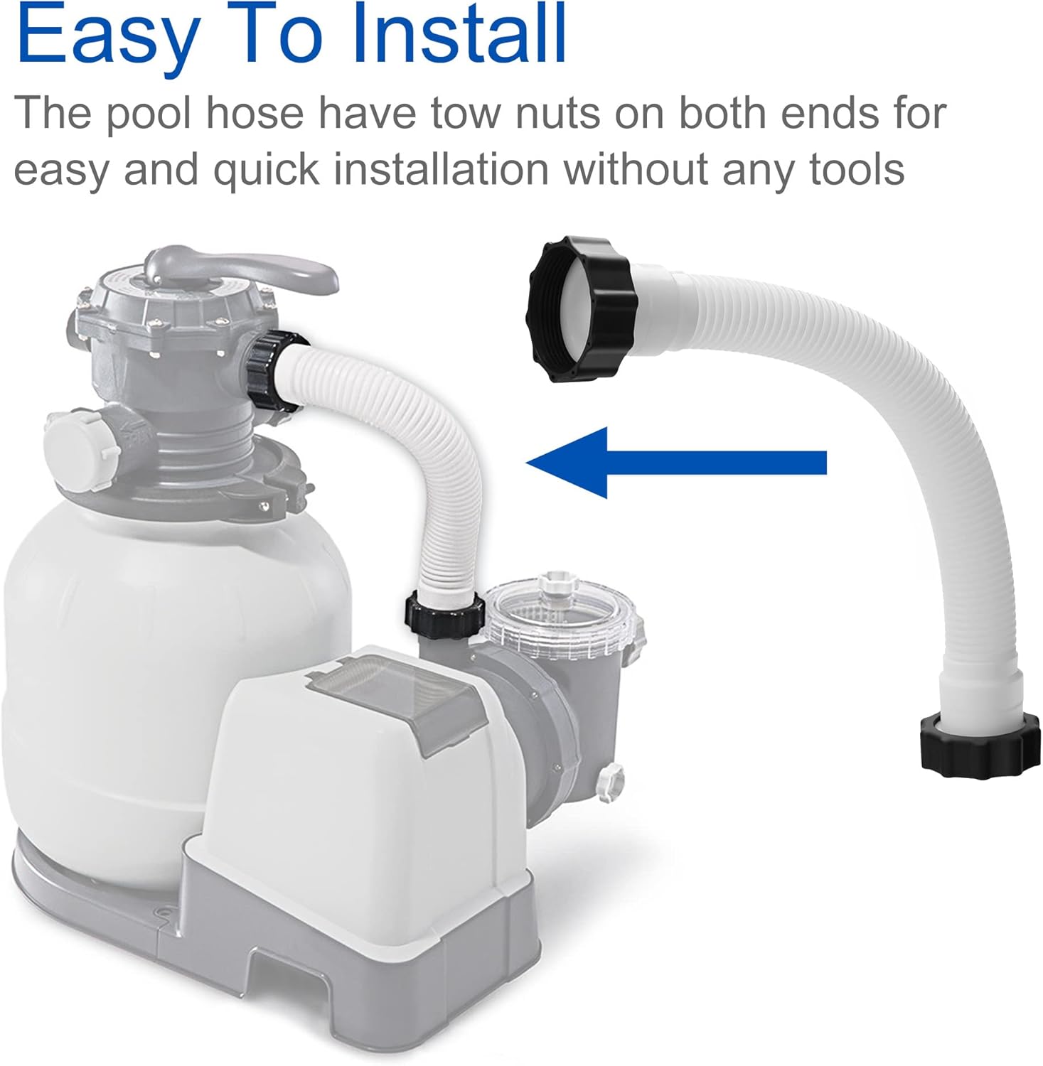15.8" Pool Pump Replacement Hose- Salt Water Pump Hose for Above Ground Pool- Pool Sand Filter Pump Hose for Filter Pump and Saltwater Systems — image 4