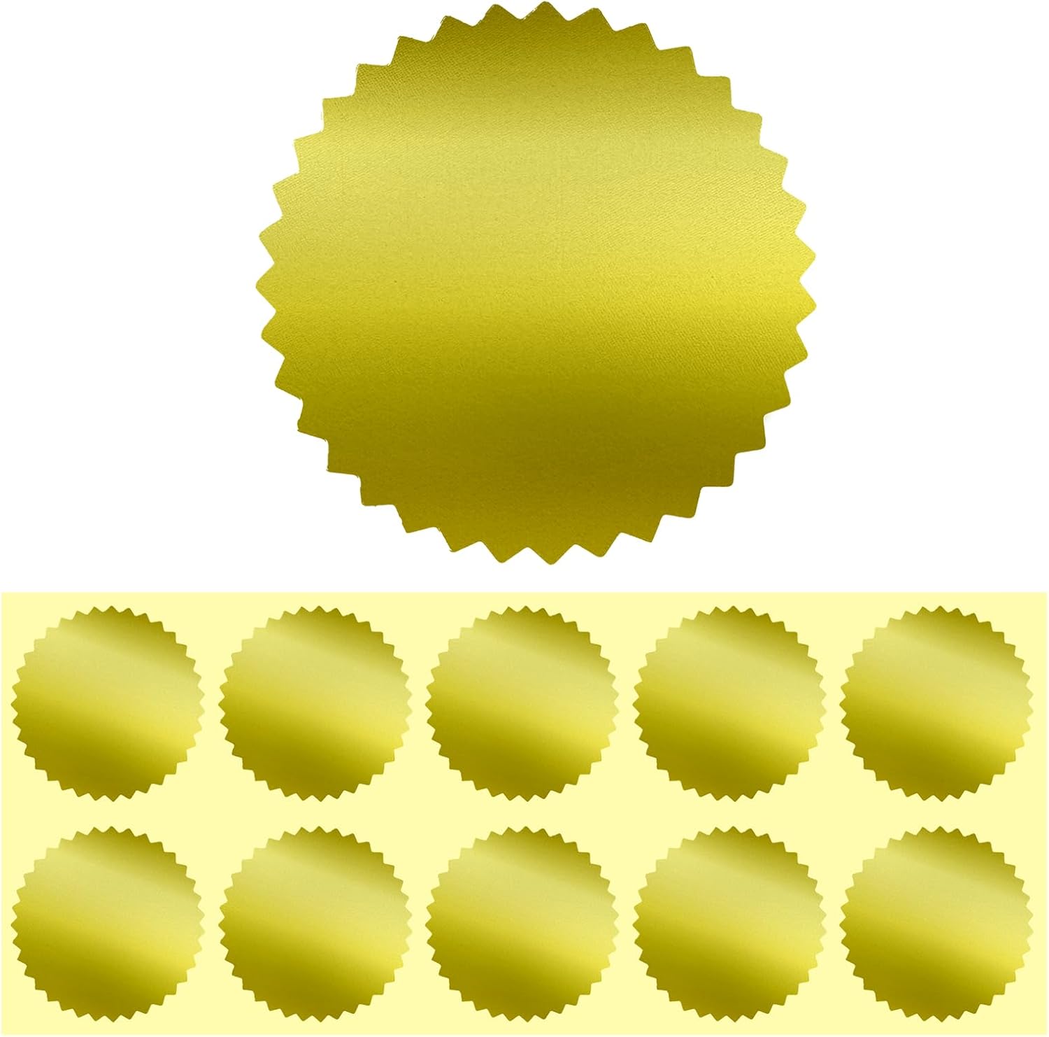 Embossing Stickers,200Pcs 2'' Gold Foil Seals Stickers for Certificates,Self-Adhesive Envelope Seal Label Sticker with Serrated Edge,Blank Embosser Stamp