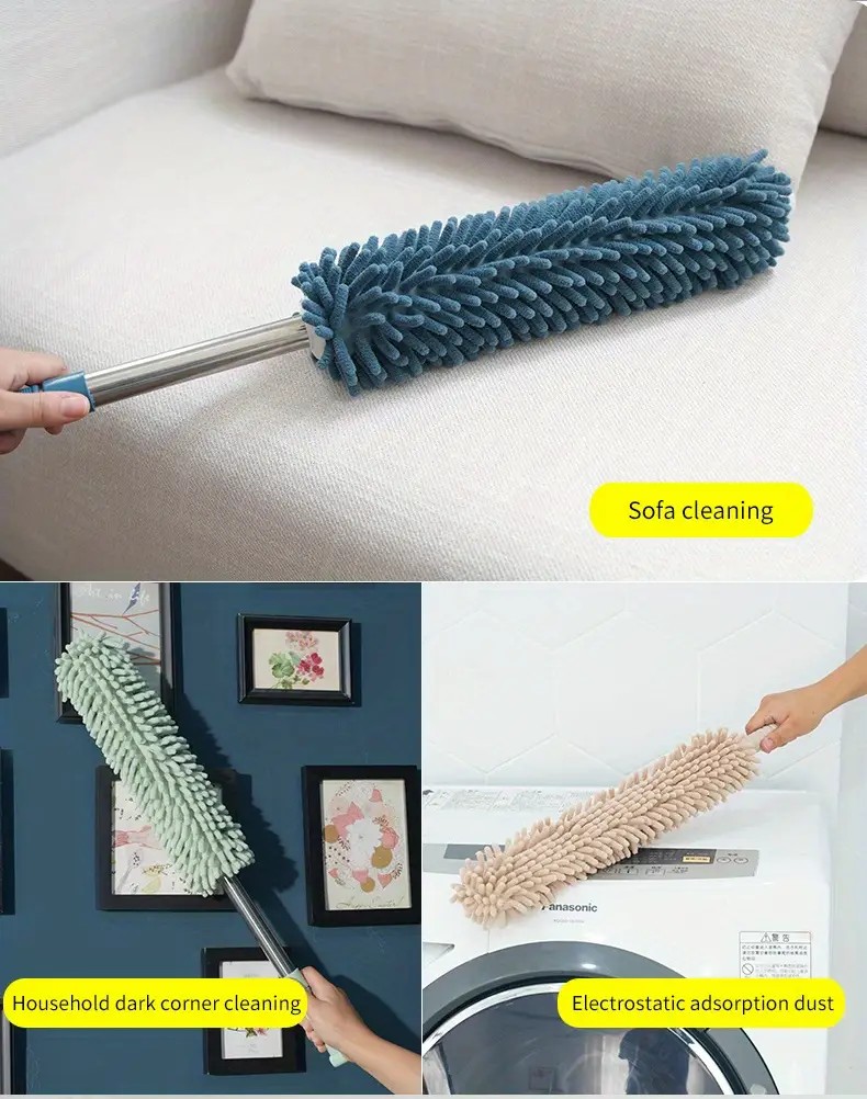 (Navy Blue) Household Cleaning Duster / Static Duster / Dust Sweeper / Telescopic & Non-Shedding / Washable / High-Reach Cleaning Tool / Cleaning Tools & — image 5