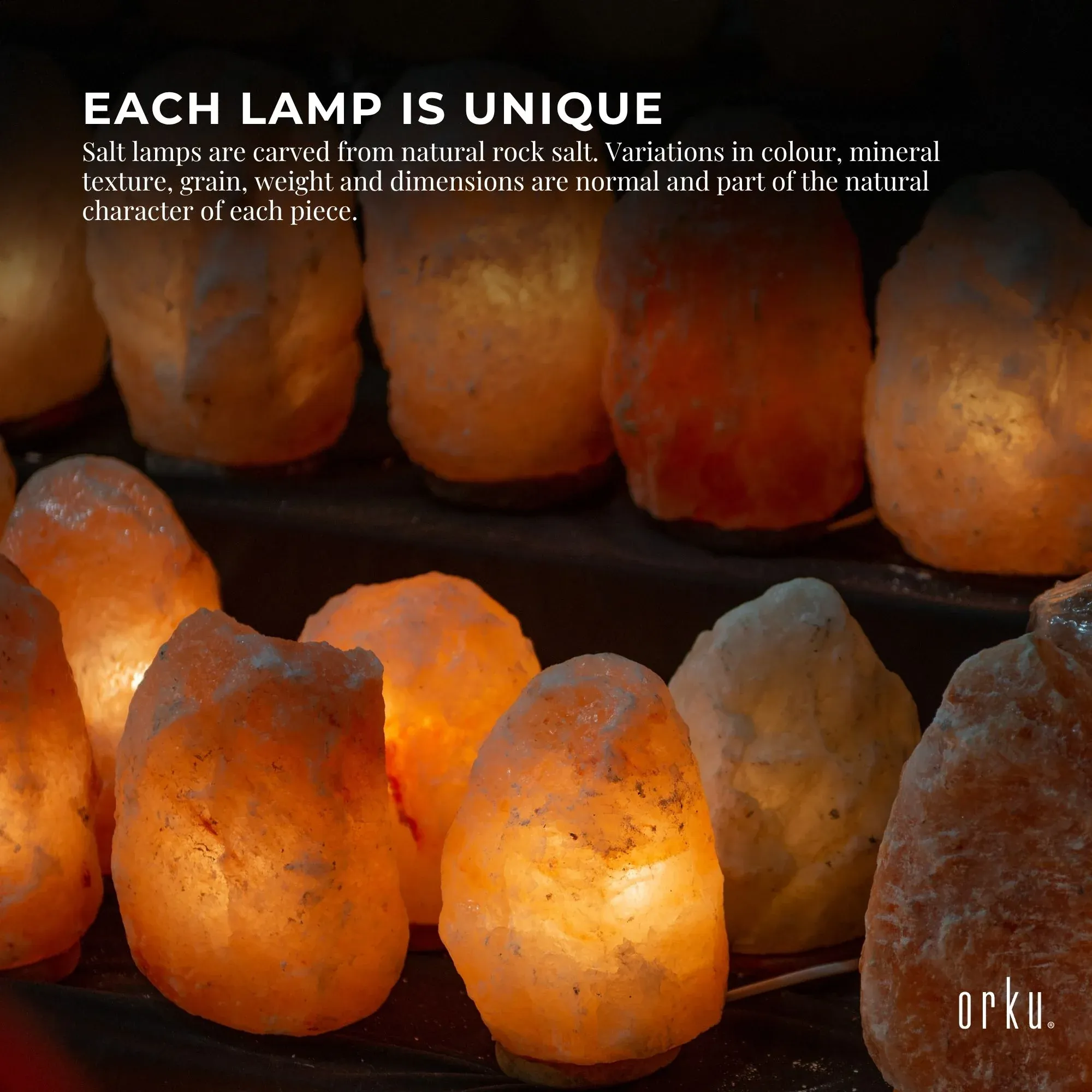 Orku 2-3Kg Himalayan White Salt Lamp - Natural Rock Shape Night Light — image 5