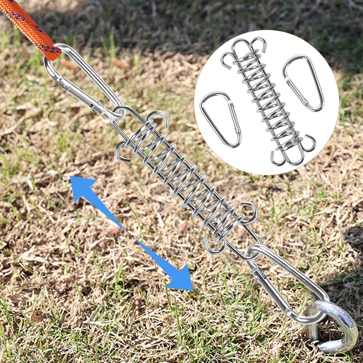 4x Tent Tension Spring - Camping Tent - Tension Spring - Sun Sail - Awning Tension Springs - High-Strength Spring Buckle - Mounting Accessories for — image 5