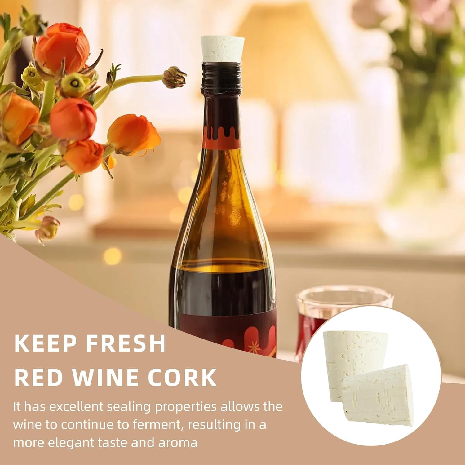 2 Pcs Carboy Cork Stopper Glass Carboy Cap for 1, 3, 5, 6 Gallon Glass Water Jug 1 x 1.5 x 1.6 Inches Soft Cork Plug Wood Tapered Fermentation Cap Cork — image 6
