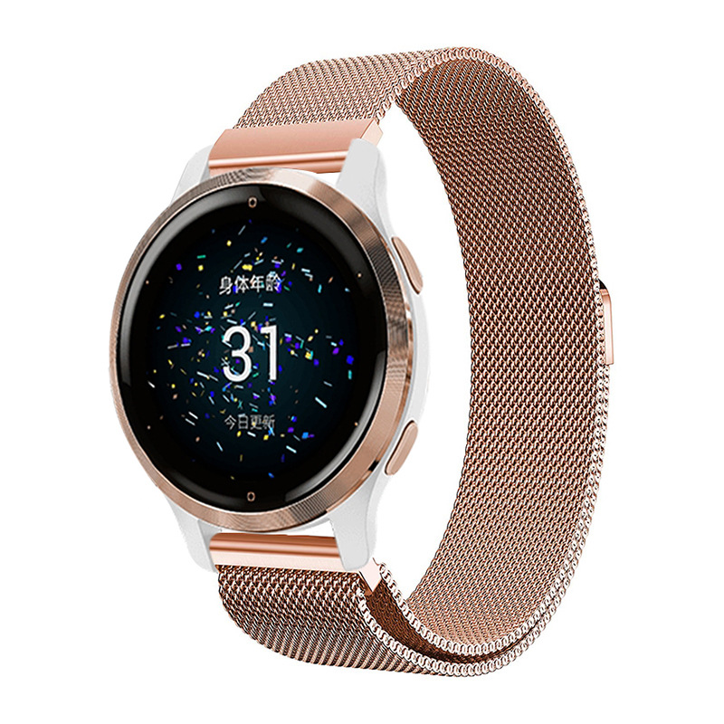 Garmin Venu 2 2S SQ Compatible Stainless Steel Gold Milanese Magnetic Bracelet โ image 5