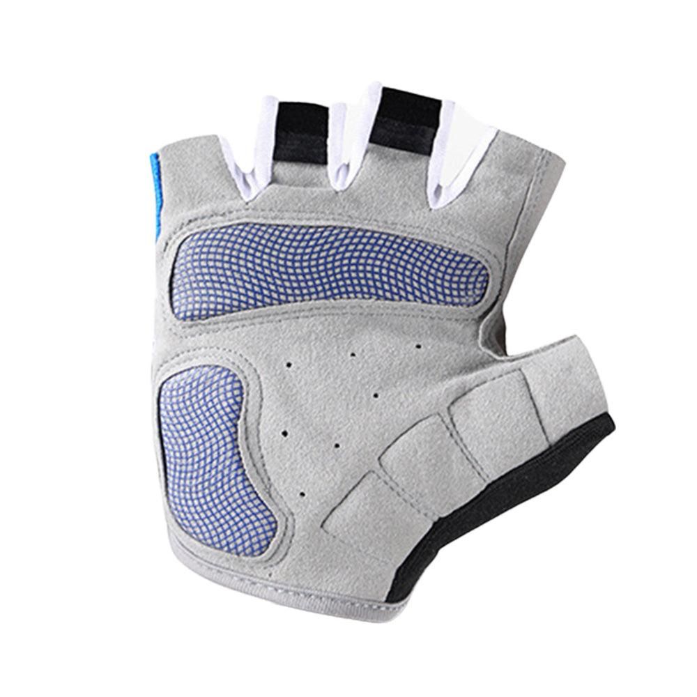 1 Pair Cycling Half Finger Bike Gloves With Anti Slip Pad For Unisex - Blue M — image 4
