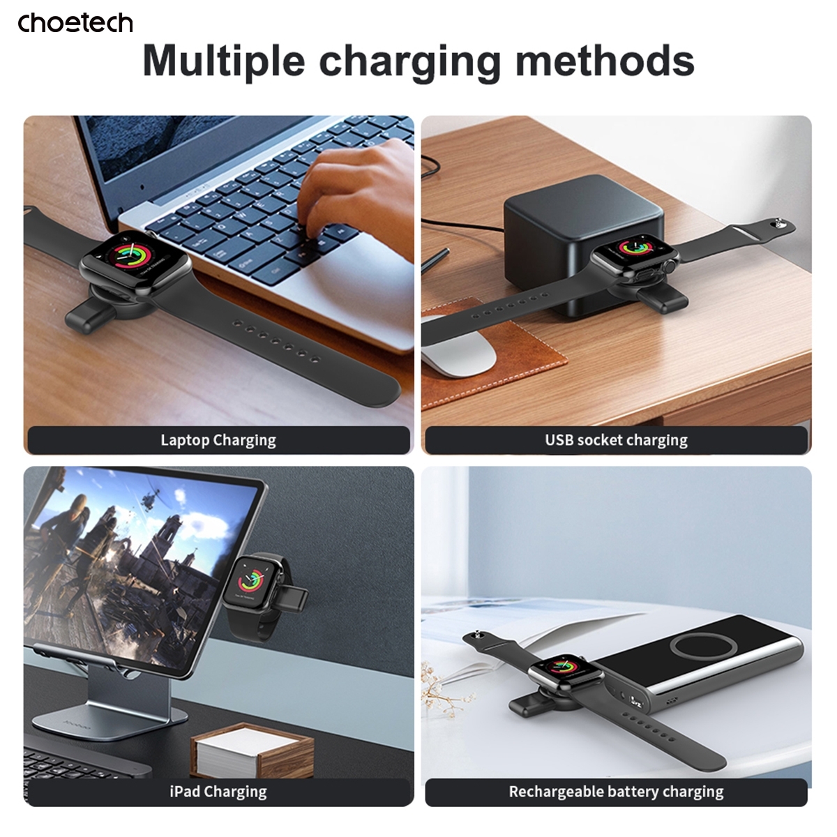 CHOETECH T606-F USB-A +USB-C Magnetic Charger for Samsung & Apple Watch โ image 6