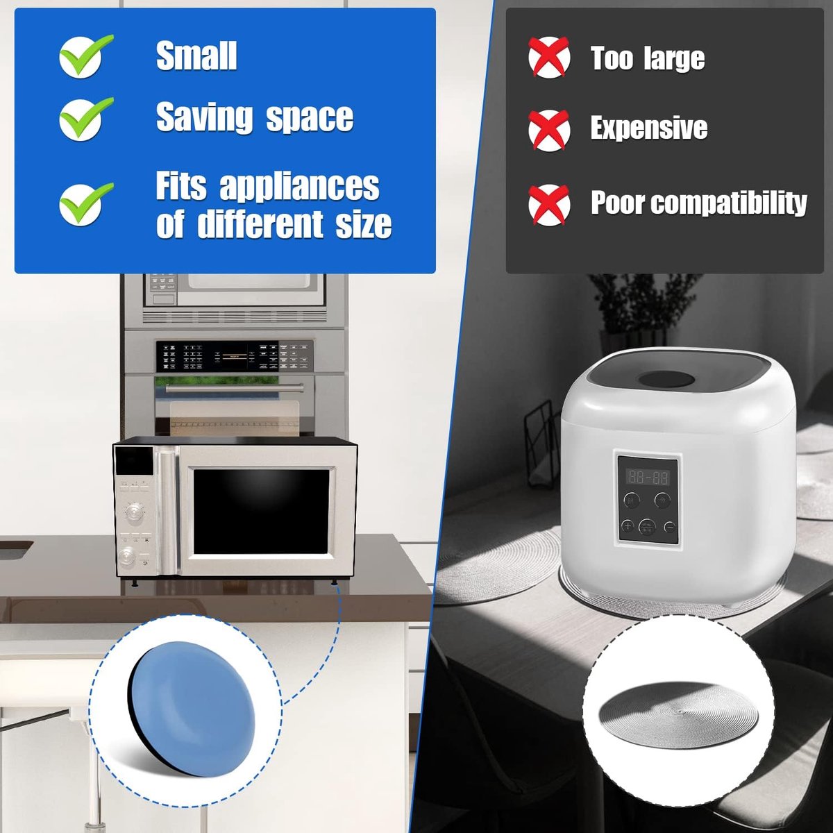 24 Piece Appliance Sliders - Furniture Protection - 19mm - Appliance Slider - Kitchen Appliance Sliders for Countertop Easy to Move and Space-Saving — image 2