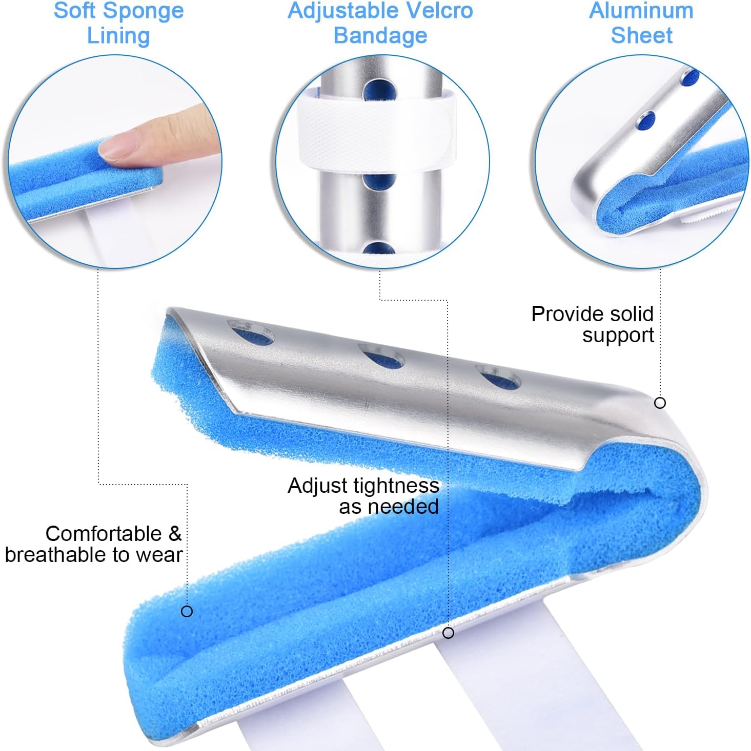 Finger Splint, 2pcs Finger Support Brace for Arthritis Knuckle Immobilizationm, Middle Size — image 5