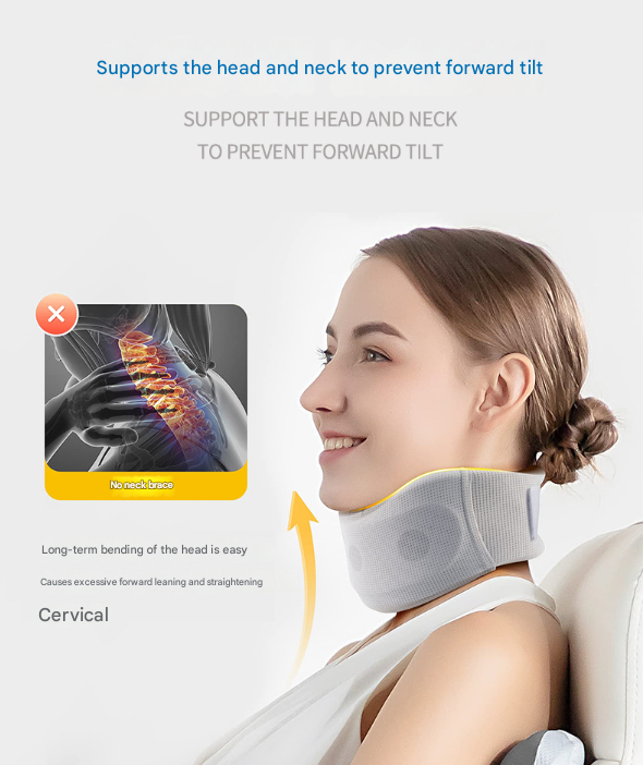 Size XL Light Green Ergonomic Neck Support Brace - Soft Cervical Collar for Posture Correction and Pain Relief โ image 3