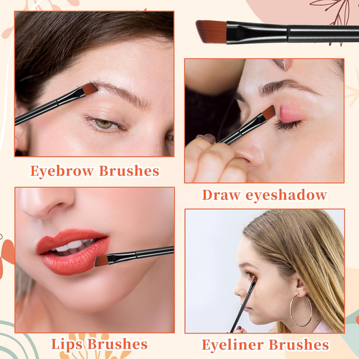 100 PCS Eyebrow Tint Brush, Eyeliner Brush Set Black Eyeliner Brushes Fine Angled Ultra Thin Angled Eyeliners Brushes — image 4