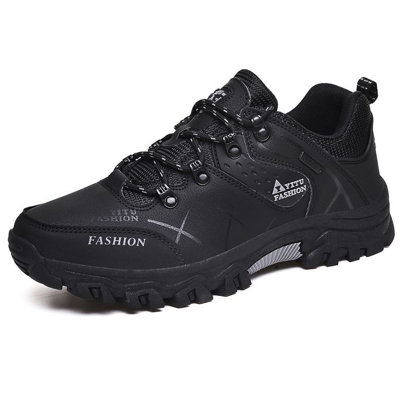 QIFENG Men Hiking Shoes Outdoor Trekking Sneakers Black 40