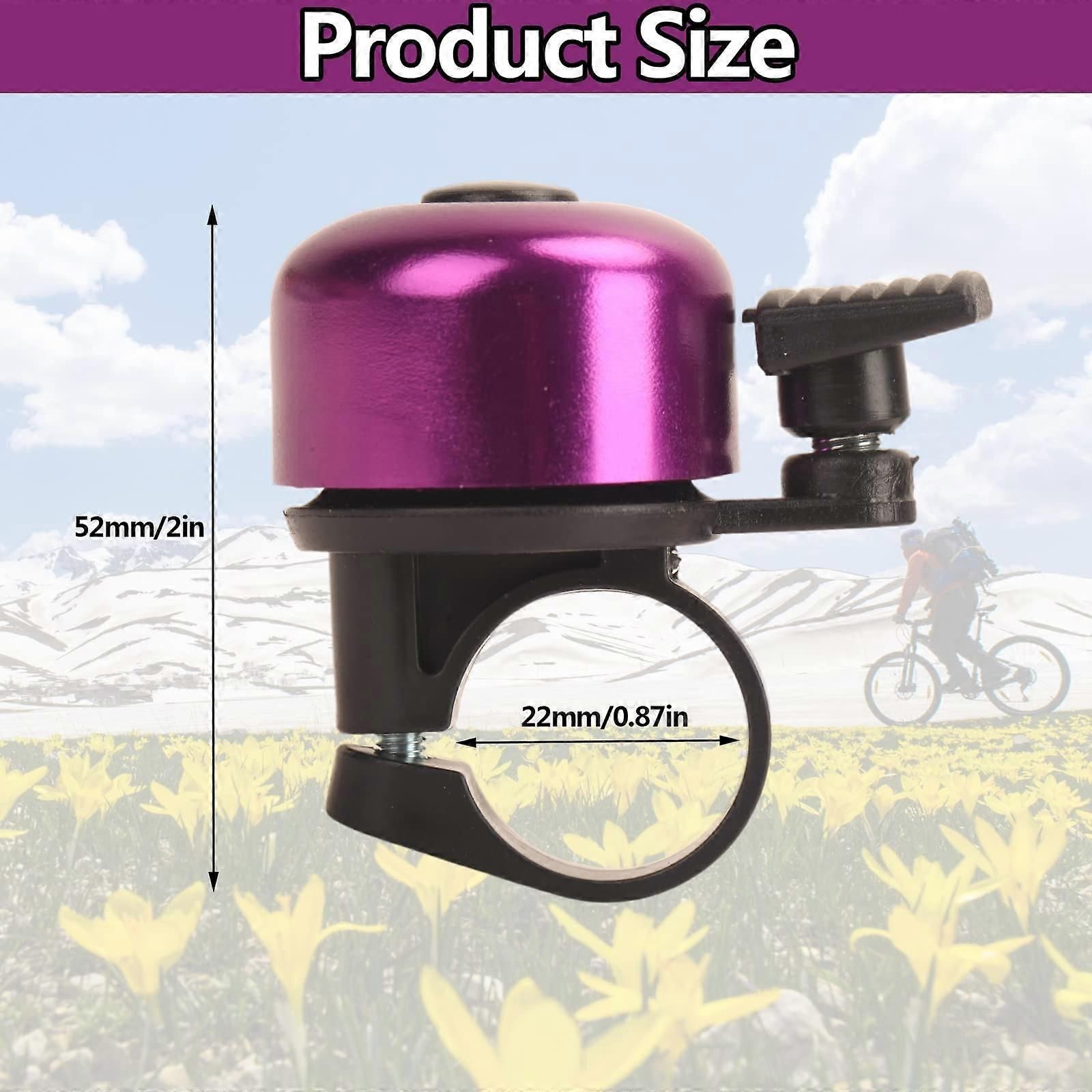 2PCS Bike Bell Bicycle Bell with Loud Crisp Clear Sound, Road and Mountain Bike Bell (Purple) โ image 5