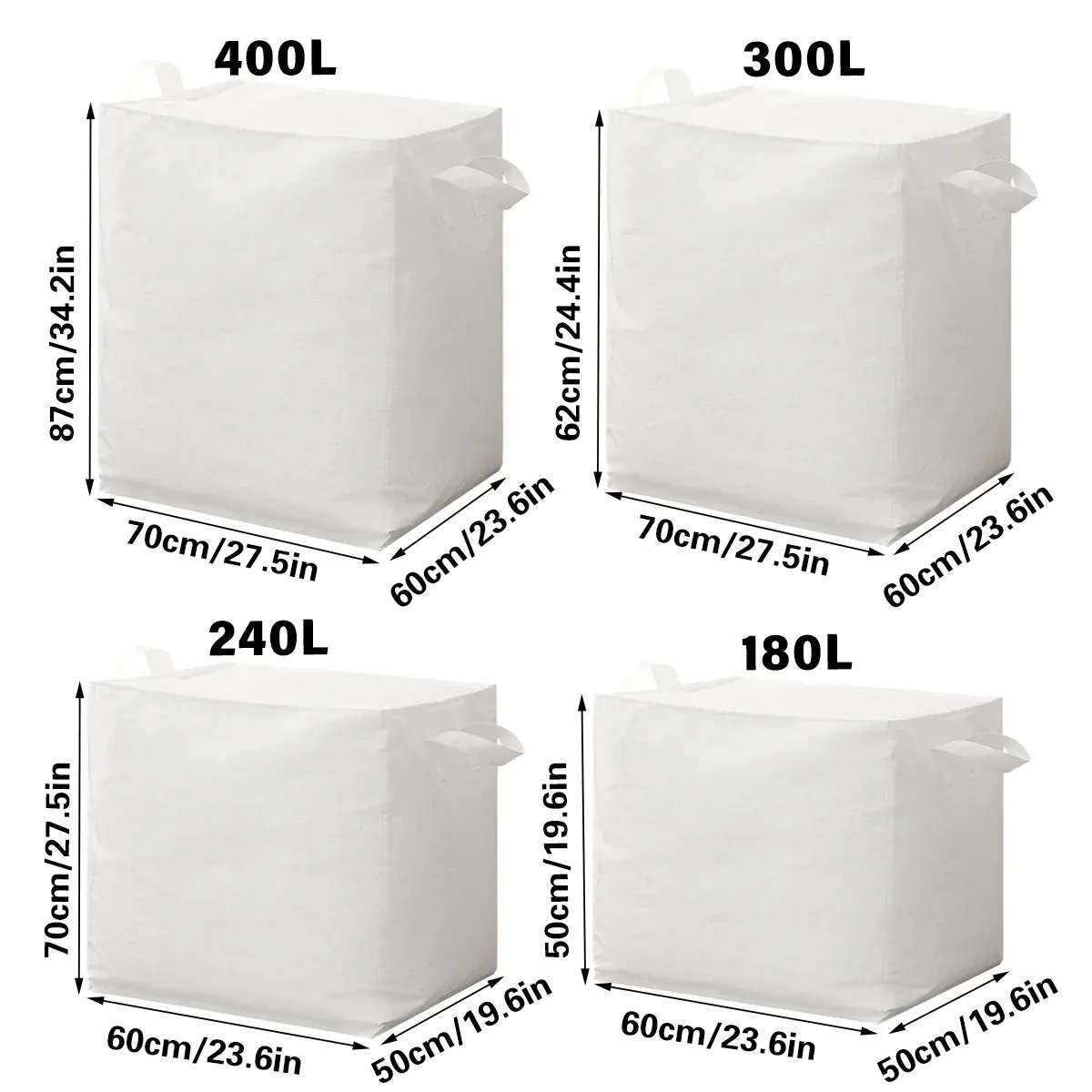 Large Capacity Moving Bag Packing Quilt Storage Luggage Clothing Organizer Tote - 240L — image 4